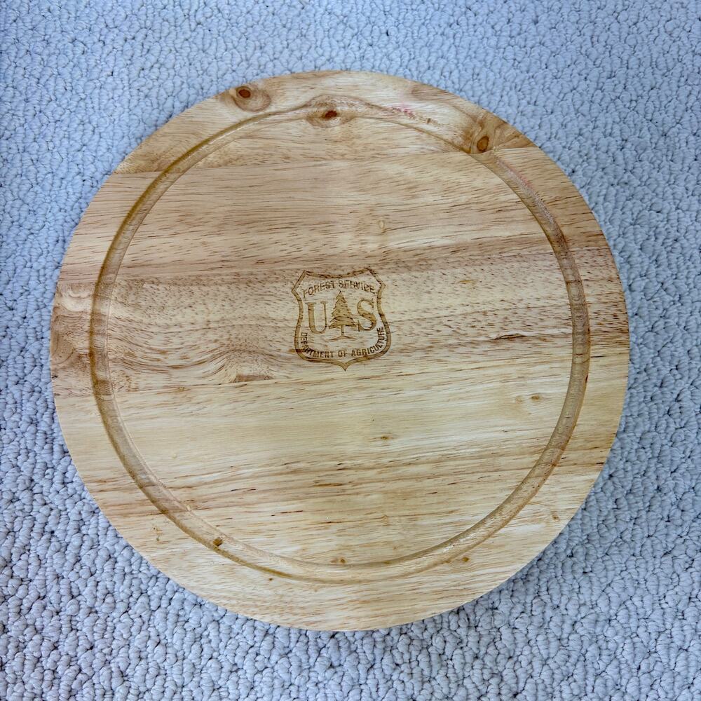 Legacy Picnic Time Cheese Board & Server Set 5 Piece Round Wood Tray 10.25" Wood